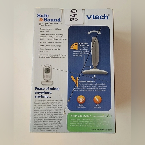 VTech Safe and Sound VM302 Accessory Video Camera for VM312 System Baby Monitor - Picture 2 of 4